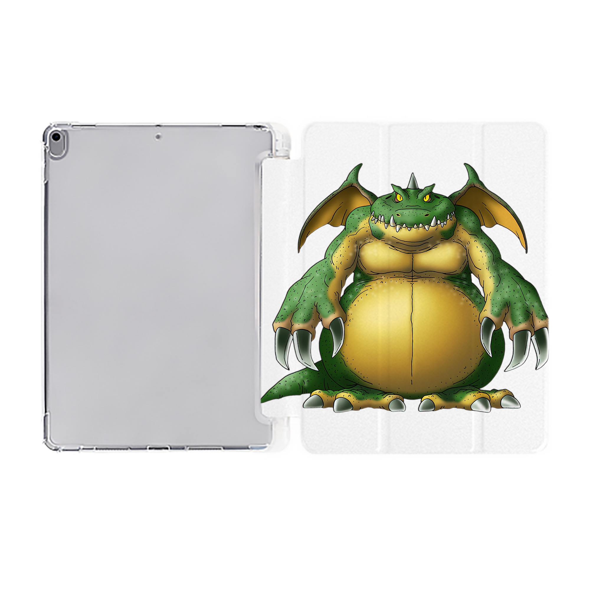 （画像用） ドラゴンクエスト Doragon Kuesuto Dragon Quest IPad ケース ペン収納付き 三つ折りスタンド PUレザー×シリコン 対応機種9.5/10.5/10.9インチ